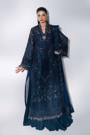 Maria B Mbroidered Wedding Edition ’26 D6 — Peacock Blue