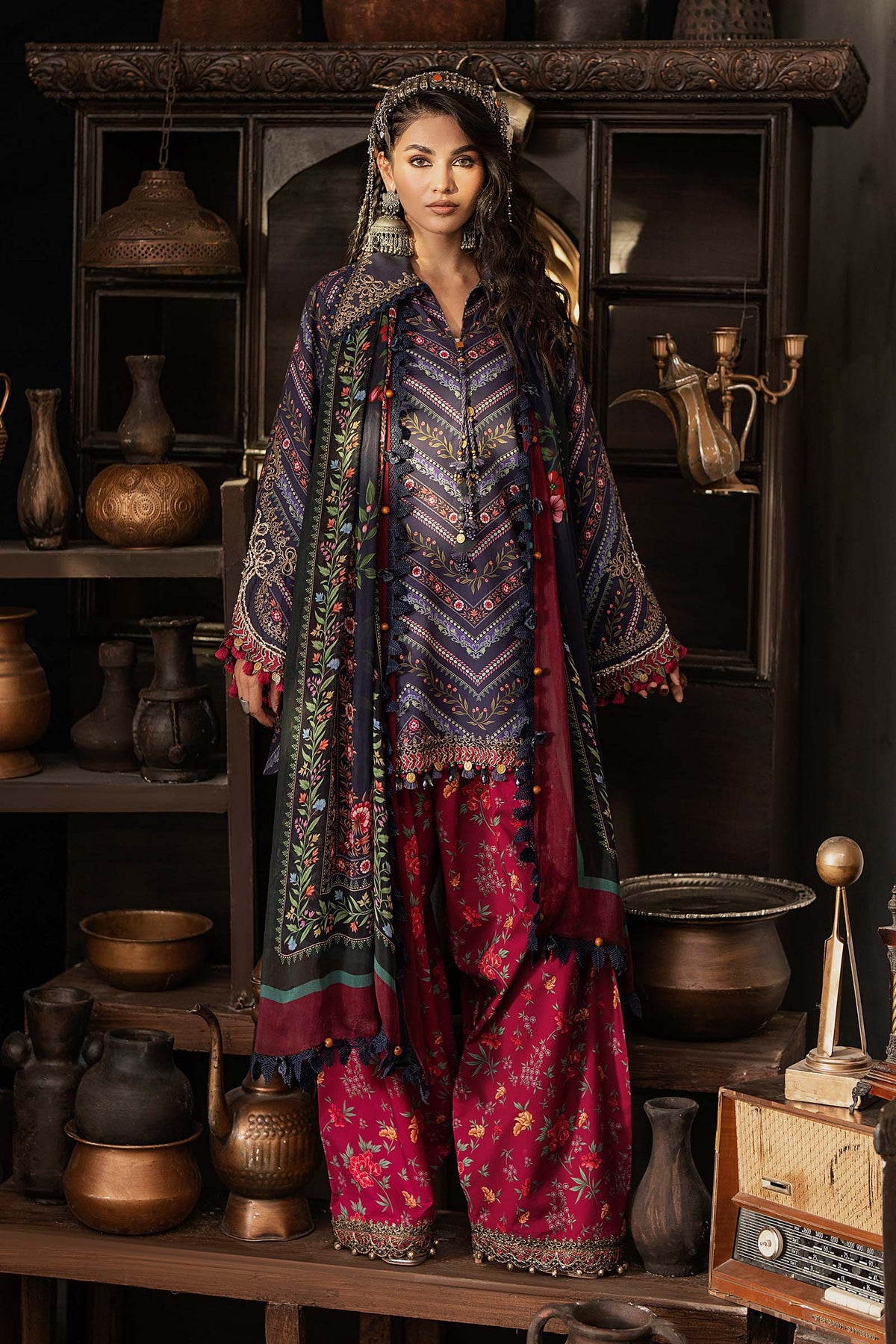 3 Piece Unstiched Embroidered Cambric Suit