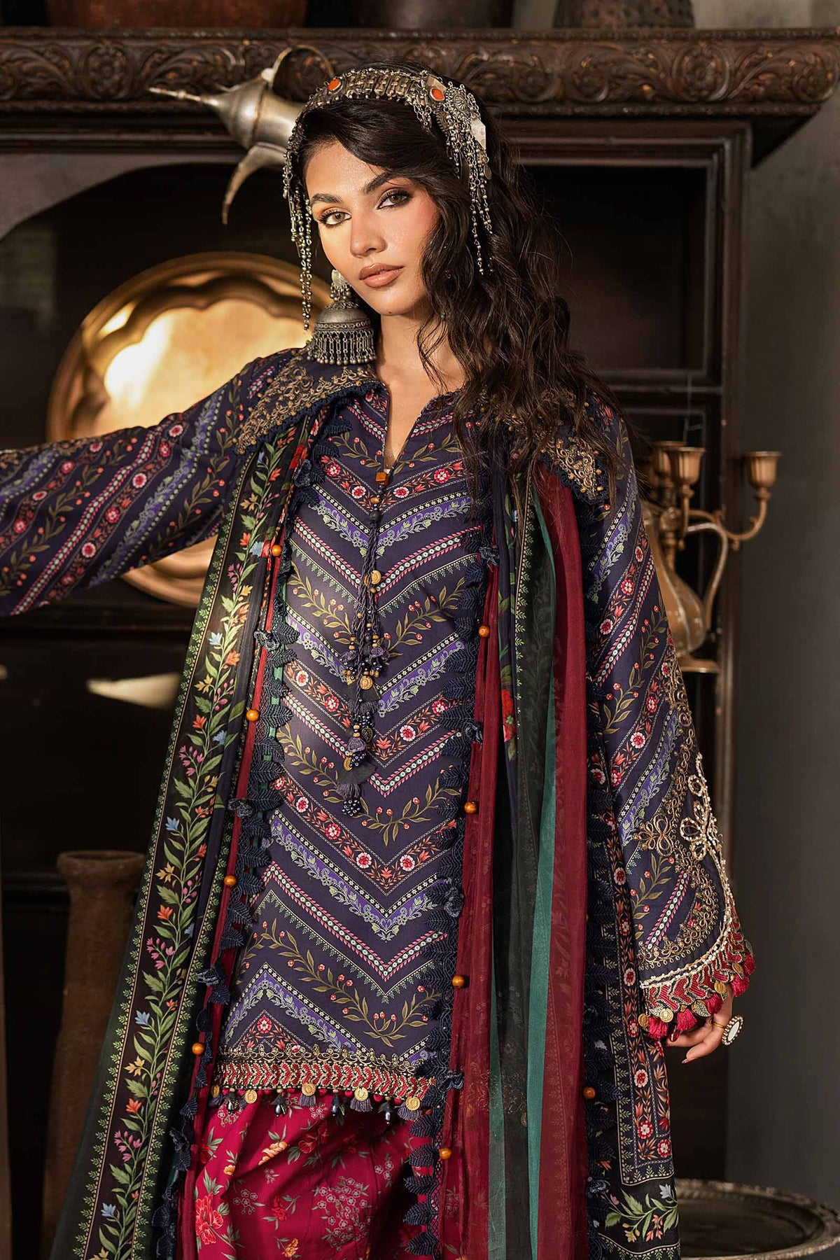 3 Piece Unstiched Embroidered Cambric Suit