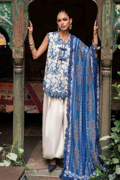 3 Piece Unstiched Embroidered Irish Linen Suit