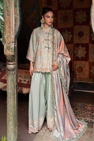 3 Piece Unstiched Embroidered Irish Linen Suit