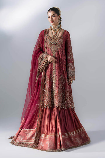 Maria B Mbroidered Wedding Edition ’26 D8 — Deep Salmon Pink