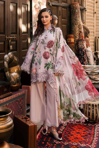 3 Piece Unstiched Embroidered Linen Suit