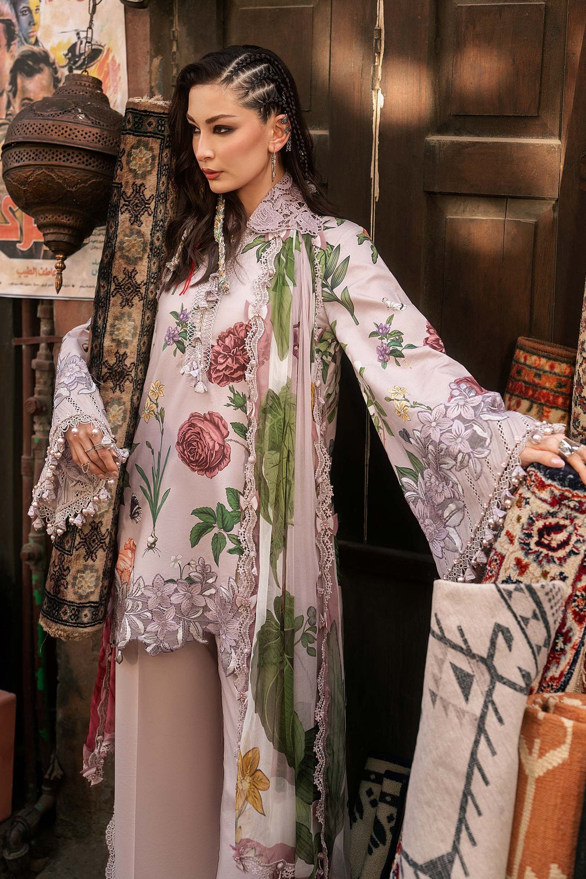 3 Piece Unstiched Embroidered Linen Suit