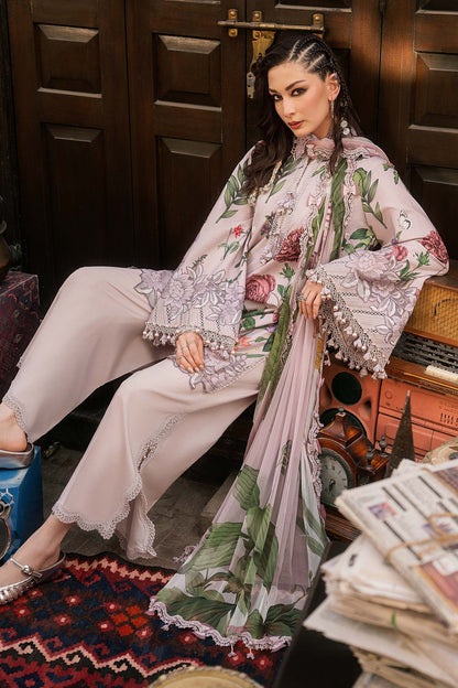 3 Piece Unstiched Embroidered Linen Suit
