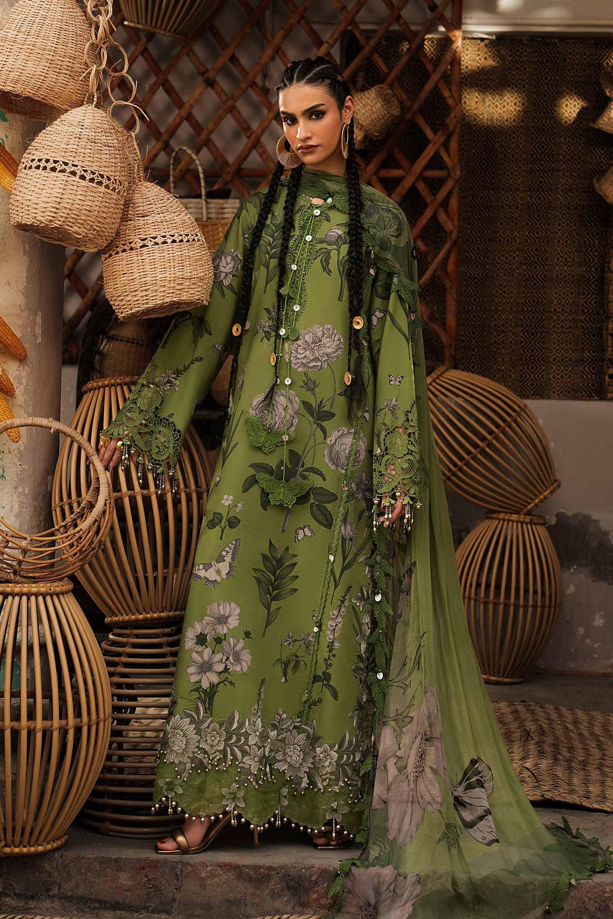 3 Piece Unstiched Embroidered Cambric Suit