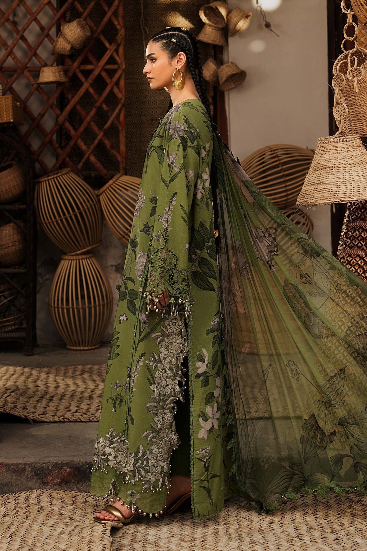 3 Piece Unstiched Embroidered Cambric Suit