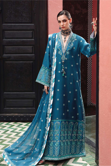 Mushq Rouge Sapphire Silk Suit