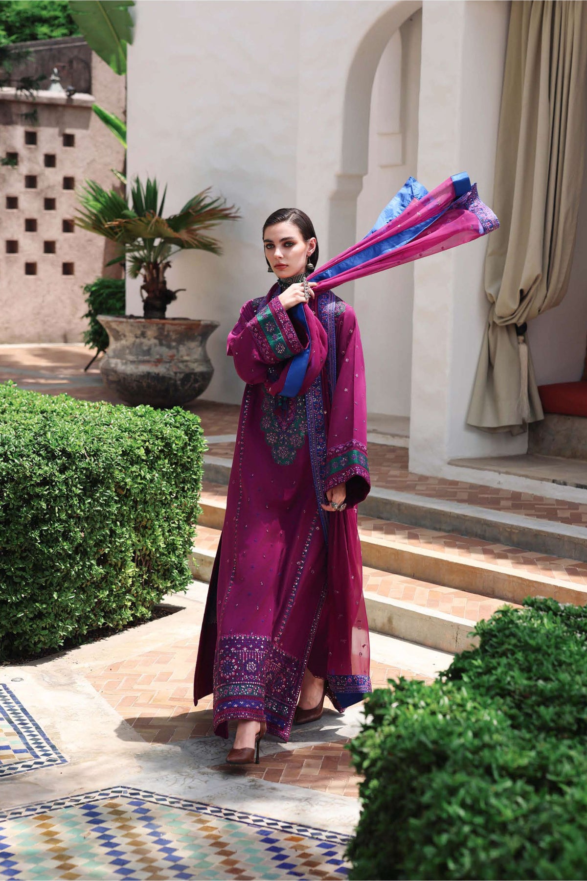 Mushq Reina Rouge Silk Suit