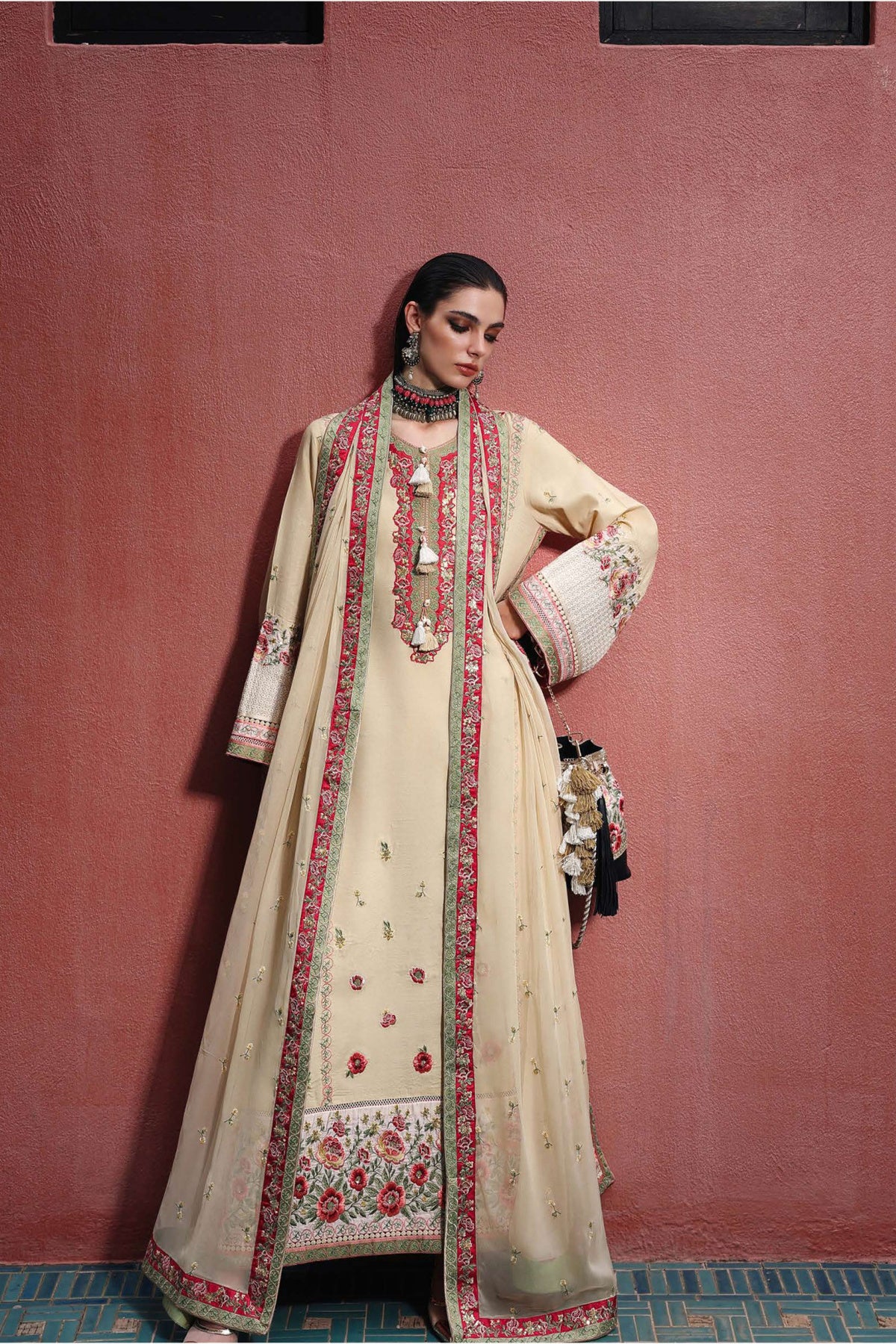 Mushq Cardinal Gem Silk Suit
