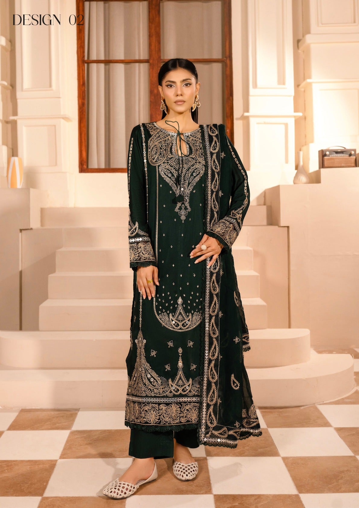 Marjjan MZV-63 Green Unstitched Suit