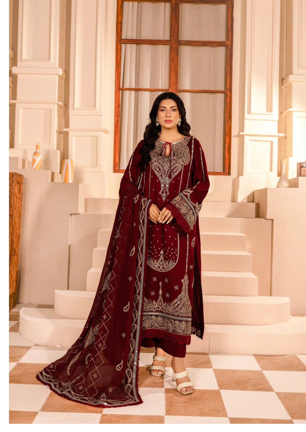 Marjjan MZV-63 Red Unstitched Suit