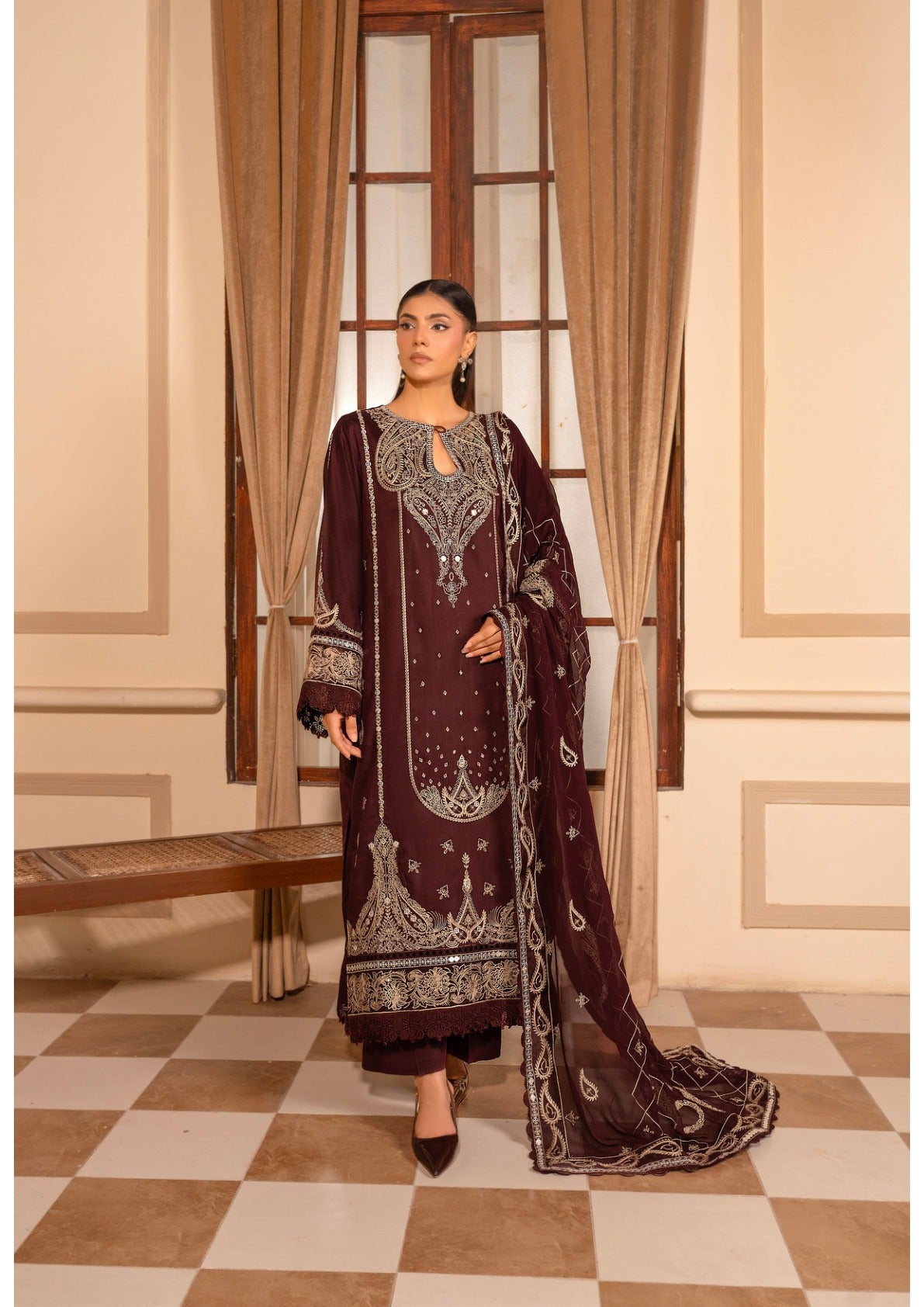 Marjjan MZV-63 Plum Unstitched Suit