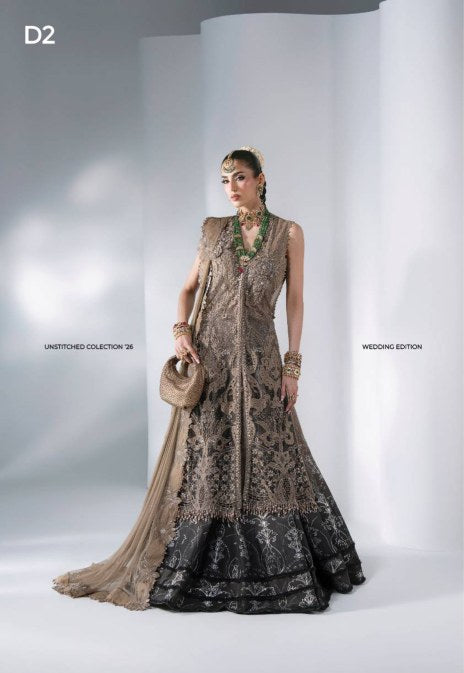 Maria B Mbroidered Wedding Edition ’26 D2 — Antique Bronze