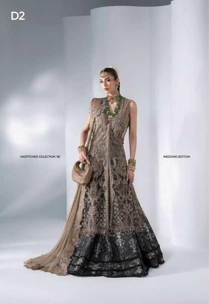 Maria B Mbroidered Wedding Edition ’26 D2 — Antique Bronze