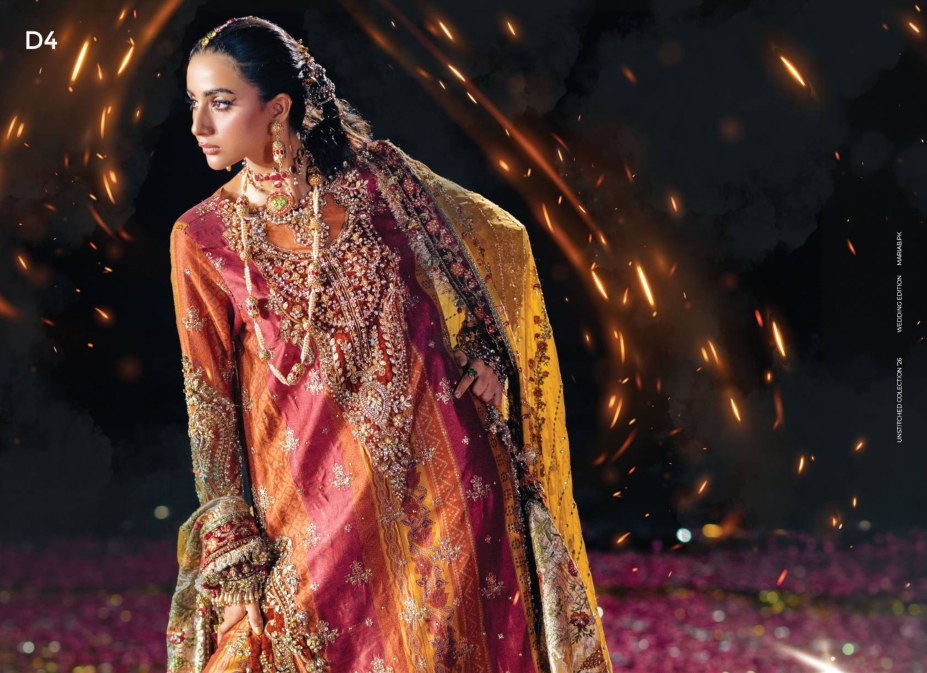 Maria B Mbroidered Wedding Edition ’26 D4 — Maroon Crimson