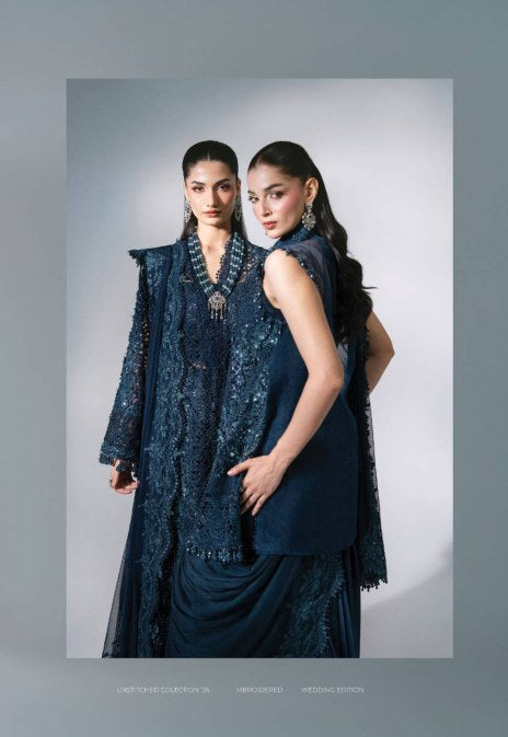 Maria B Mbroidered Wedding Edition ’26 D6 — Peacock Blue