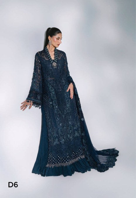 Maria B Mbroidered Wedding Edition ’26 D6 — Peacock Blue