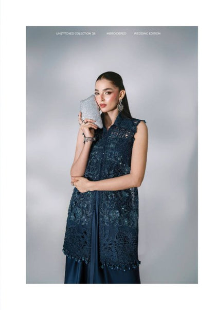 Maria B Mbroidered Wedding Edition ’26 D6 — Peacock Blue