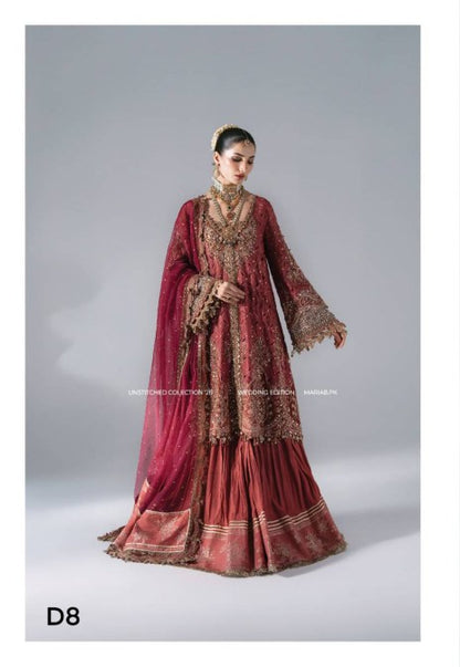 Maria B Mbroidered Wedding Edition ’26 D8 — Deep Salmon Pink