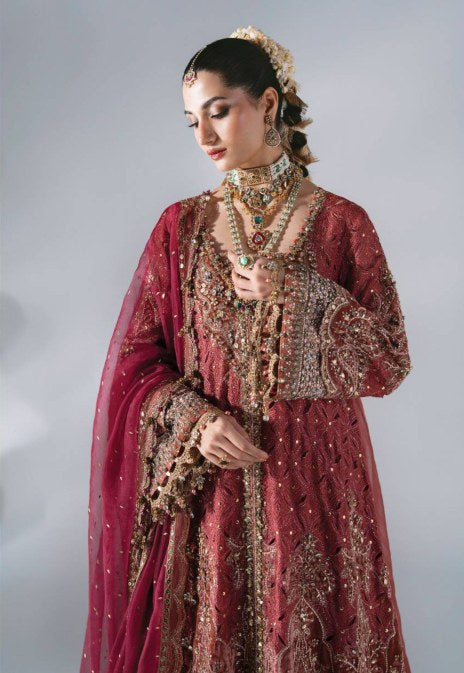 Maria B Mbroidered Wedding Edition ’26 D8 — Deep Salmon Pink